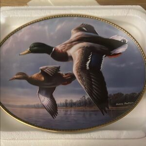 Decorative Plate with Flying Ducks